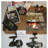 Box of Misc. Fishing and Reels
