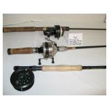 (3) Fishing Poles - Pflueger & Cork Handle