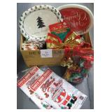 Christmas Plates, Bows, Tissue, and More