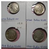 (4) Buffalo Nickels