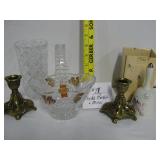 Small Lead Crystal Basket & Misc.