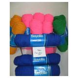 Blue, Green, Pink, Orange Yarn