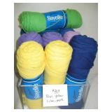 Yellow, Lilac, Blue, Green Yarn