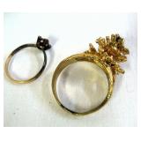 Vintage Ring Box with Costume Jewelry Rings