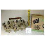 MCM Roly Poly Beverage Glass Set w/Caddy
