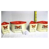 MCM/Retro Plastic Wedge Canister Set