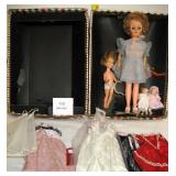 Vintage Dolls and Dresses w/Case