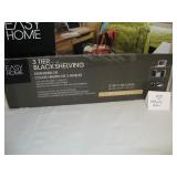 New - 3 Tier Black Metal Wire Shelving
