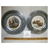 Pewter and Porcelain Plates