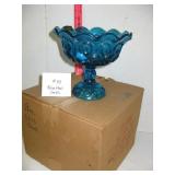 Blue "Heritage" Pedestal Bowl by Smith Glass