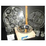 Glass Serving Tray, Silver Candy Dish