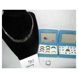 Sterling Ring Bands and Necklace