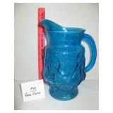 Beautiful Blue Retro Glass Pitcher