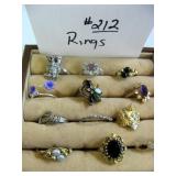 Assorted Rings and Holder