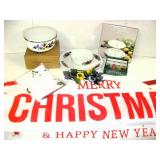 Porcelain Enamel Bowls and Misc.