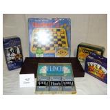 Wooden Checker Set, Puzzle, Crayons, Scrabble