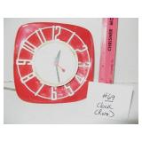 Retro Red G.E. Kitchen Clock - Runs
