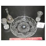 Leaded Crystal Dish and Misc.