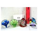 Paper Weights, Painted Bell, Crystal Elf