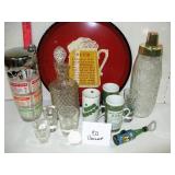 Misc. Barware with Molded Plastic Tray