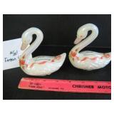 Fenton Glass Swans - 40th Anniversary