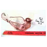 Fenton Glass Pink Bird Candy Dish