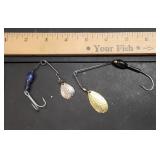 (2) Hammered Brass & Chrome Wire Arm Jig Head