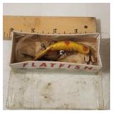 Vtg Helin Flatfish X4 Wooden Lure