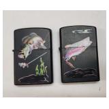 (2) Vtg Novelite Sportfishing Lighters