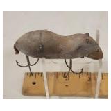 Vintage Heddon Meadow Flocked Gray Mouse