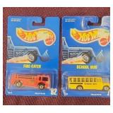 (2) NIP HotWheels Collector Bus & Fire Truck