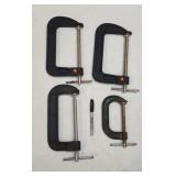 (3) 6' Pittsburgh C-Clamps, (1) 4'