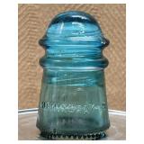 Vintage 3.5 in. Hemingray No. 9 Green Insulator