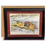 Custom Framed Signed Autumn Artwork 27 in. X 21