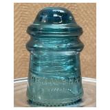 Vintage 3.5 in. Hemingway No. 9 Aqua Insulator