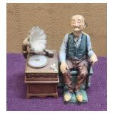 Ardalt 'Old Man With Phonograph' Music Box #7077,