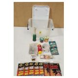 Tub Full of Fishing Gear & Hand Warmers