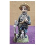 Vtg Hunter Figurine 'Shotgun and Hound' 9.5'