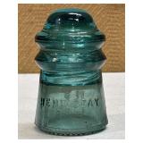 Vintage 3.75 in. Hemingray No. 9 Aqua Insulator