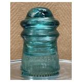 Vintage 3.5 in. Hemingray No. 9 Aqua Insulator