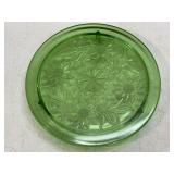 3-Legged 10 in. Green Depression Glass Serving