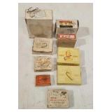(9) Vtg Boxes-Mustad, Kirby, Compac Fish Hooks