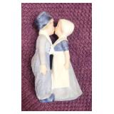 Antique Bisque Porcelain Dutch Boy & Girl Kissing