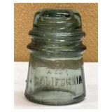 Vintage 3.75 in. Greenish Clear California A007