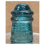 Vintage 3.5 in. Hemingway No. 9 Aqua Insulator