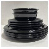 (10) Pcs. Black Crown Corning Dishware