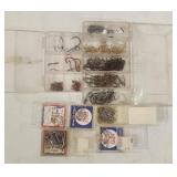 (2) Organizers & (5) Plastic Boxes of Asstd Hooks