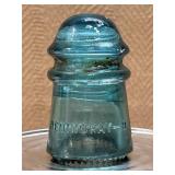Vintage 3.5 in. Hemingray No. 9 Aqua Insulator