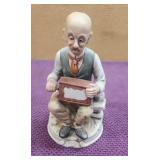 Vintage 'Old Man Playing Organ Grinder' Figurine