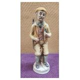Vintage Bisque Porcelain Old Man With Pipe And